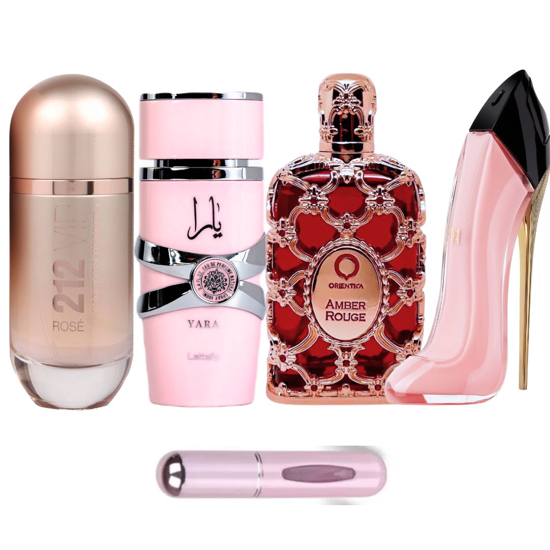 YARA+BLUSH+ORIENTICAROUGE+212ROSE+PERFUM